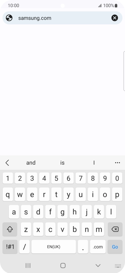 Key in the address of the required web page and press Go.