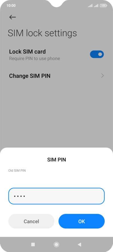 Key in your current PIN and press OK.