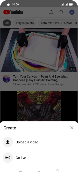 Press Upload a video.