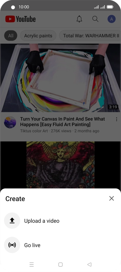 Press Upload a video.