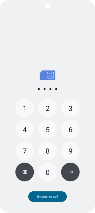 Key in a new four-digit PIN and press arrow right.