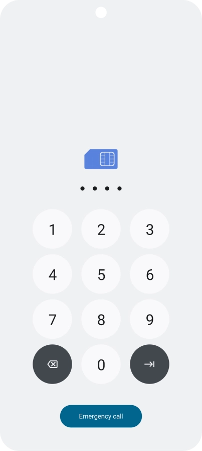 Key in a new four-digit PIN and press arrow right.