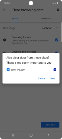 Press Clear.