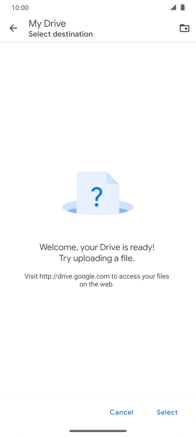 To create a new folder, press the new folder icon and follow the instructions on the screen to create a new folder.