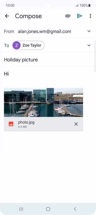Press the send icon.