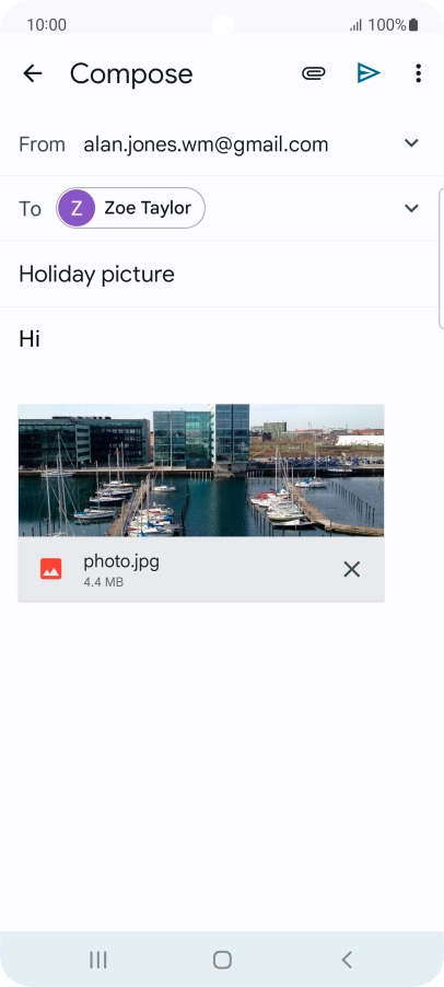 Press the send icon.
