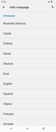 Press the required language to add it to the list of phone languages.