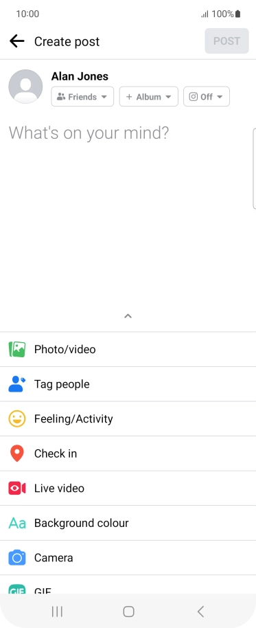 Press the text input field and key in the required text.