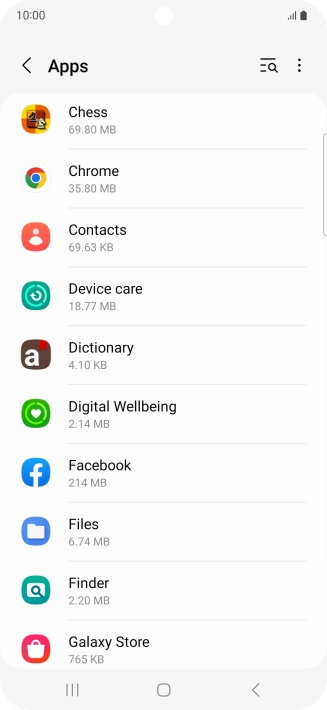 Press the required app.
