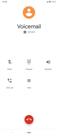 Press the end call icon.