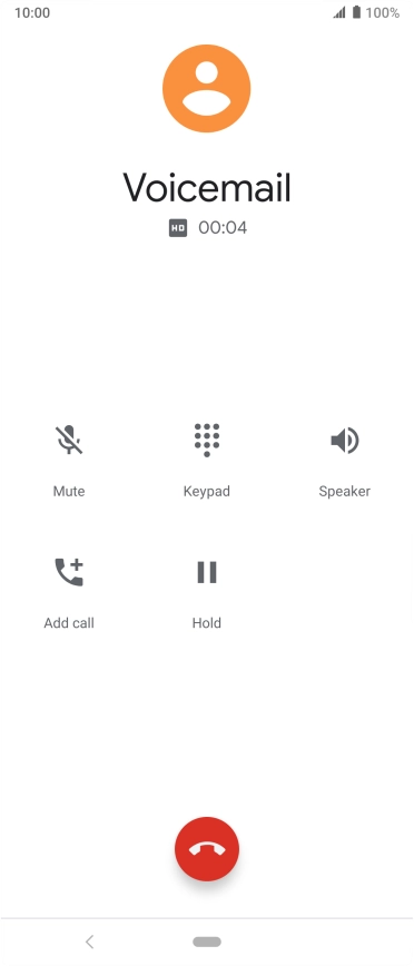 Press the end call icon.