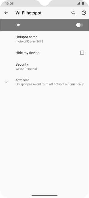 Press Hotspot name.