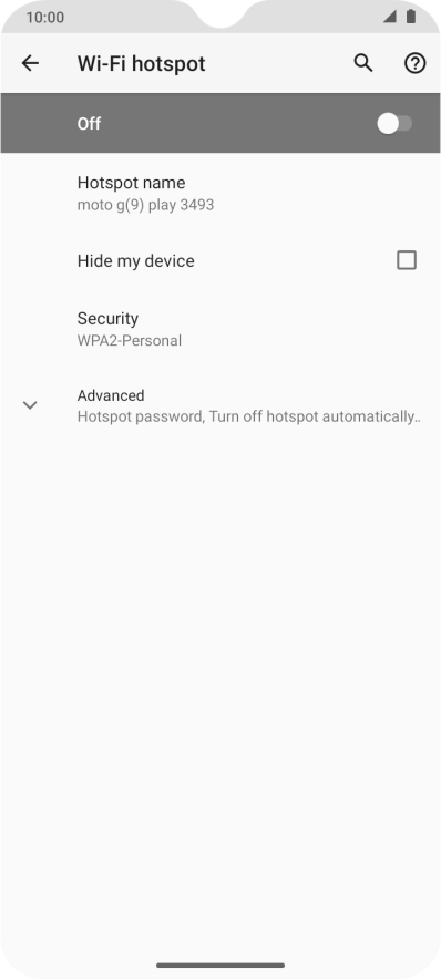 Press Hotspot name.