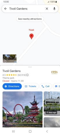 Press the destination at the bottom of the screen.