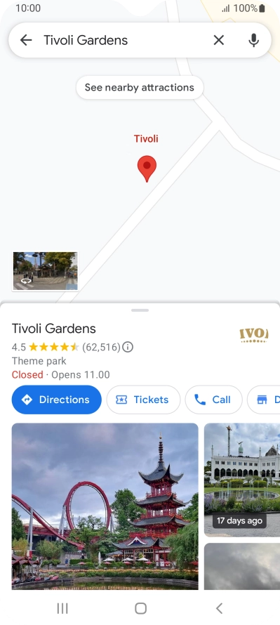 Press the destination at the bottom of the screen.