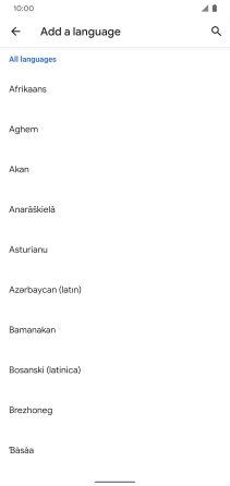 Press the required language to add it to the list of phone languages.