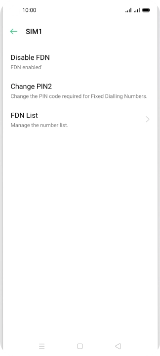 Press Disable FDN.