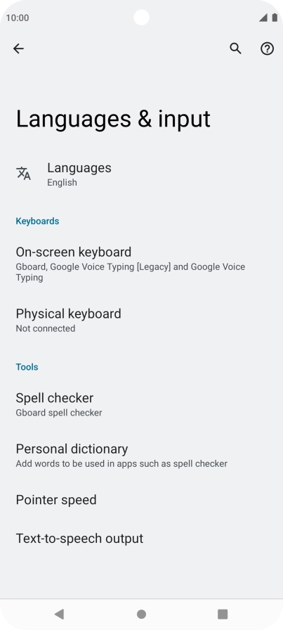 Press Languages.