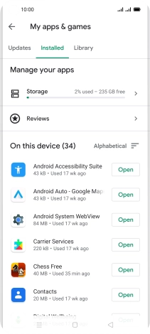 Press the required app.