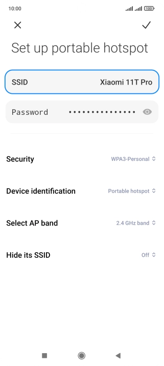 Press Password and key in the required password.