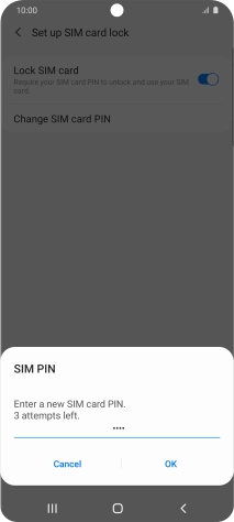Key in a new four-digit PIN and press OK.