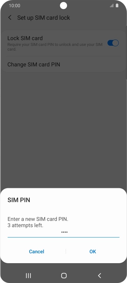 Key in a new four-digit PIN and press OK.