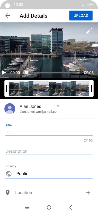 Key in the required text and press UPLOAD.