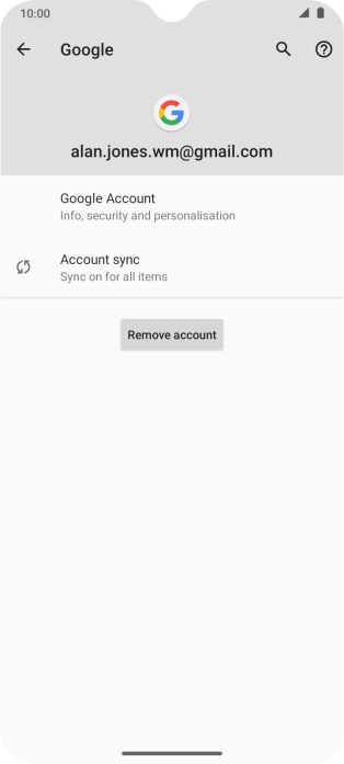 Press Account sync.