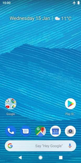 The flight mode icon shows that flight mode is turned on.