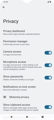 Press Permission manager.