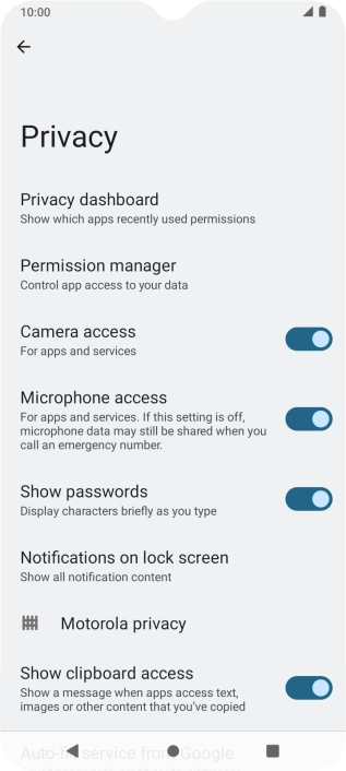 Press Permission manager.