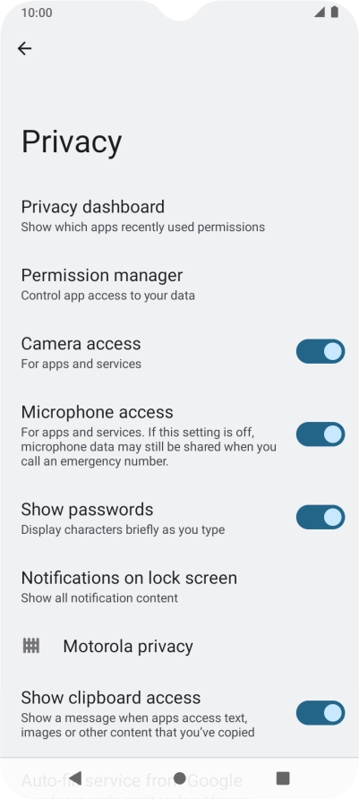 Press Permission manager.