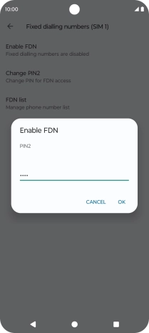 Key in your PIN2 and press OK. The default PIN2 is 1111.