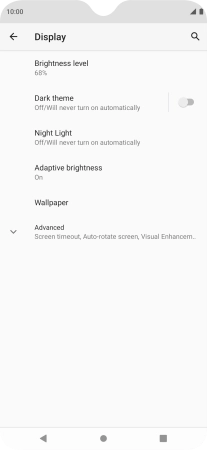 Press Brightness level.