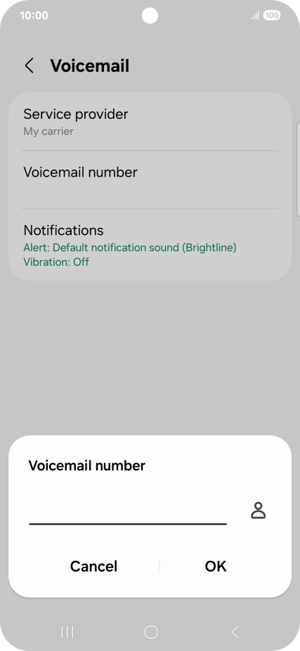 Key in +447836121121 and press OK.