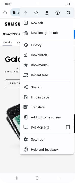 Press Settings.