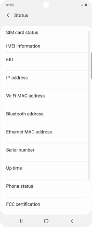 Your phone's EID number is displayed below EID.