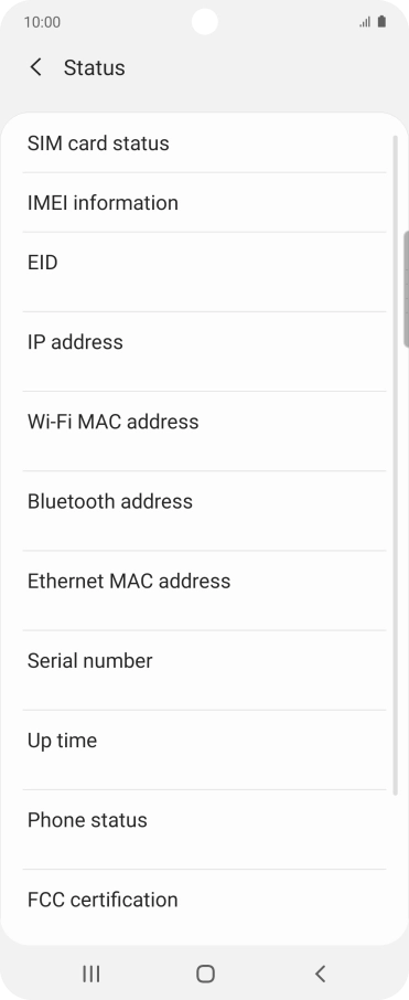Your phone's EID number is displayed below EID.