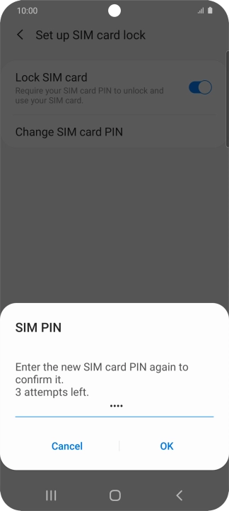 Key in the new PIN again and press OK.