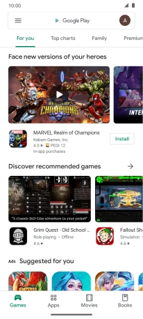 Press the search field.