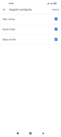 Press the fields next to the required contacts to select them.