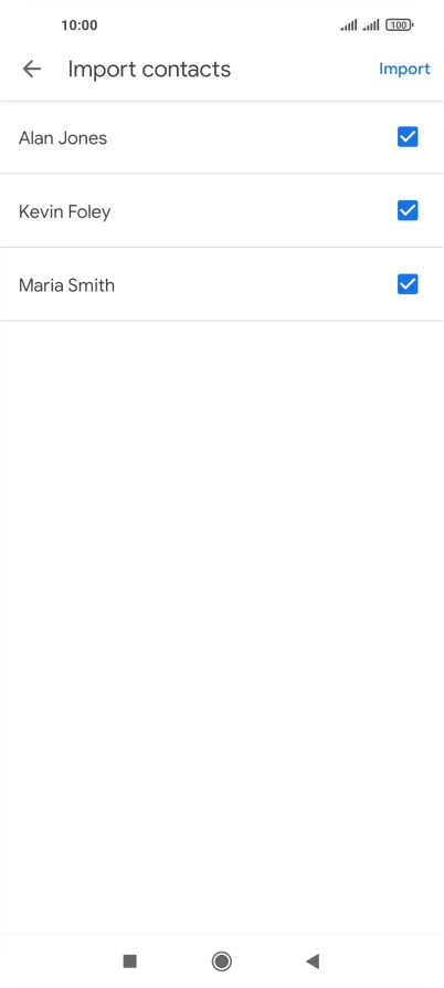 Press the fields next to the required contacts to select them.