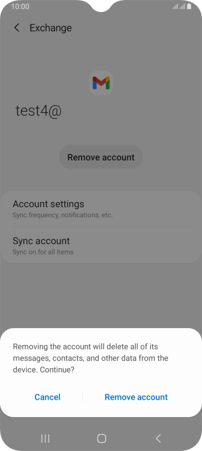 Press Remove account.