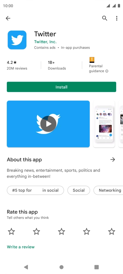 Press Install and follow the instructions on the screen to install the app.