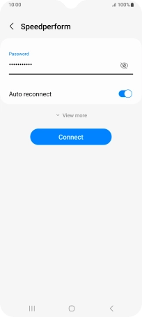 Key in the password for the Wi-Fi network and press Connect.
