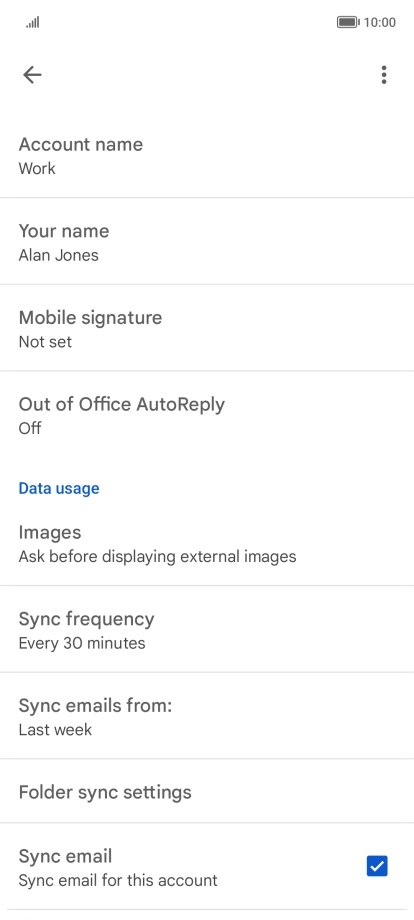 Press Account name and key in the required name.