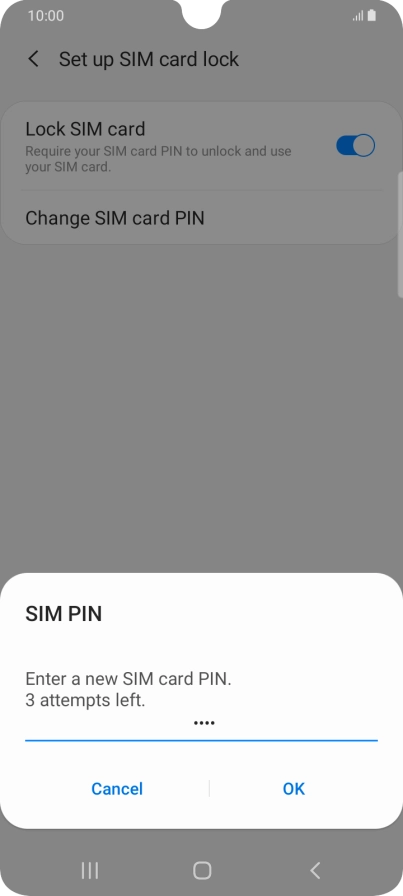 Key in a new four-digit PIN and press OK.
