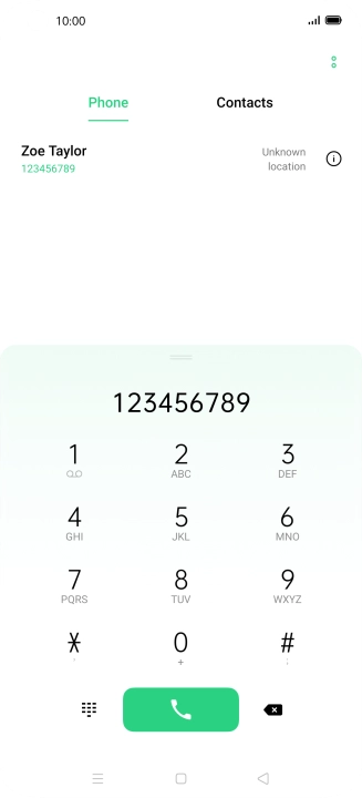 Key in the required number and press the call icon.