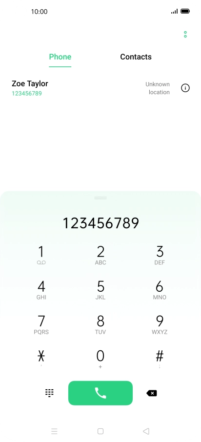 Key in the required number and press the call icon.