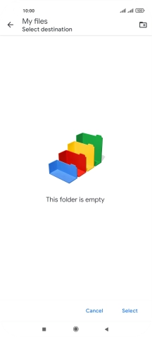 To create a new folder, press the new folder icon and follow the instructions on the screen to create a new folder.